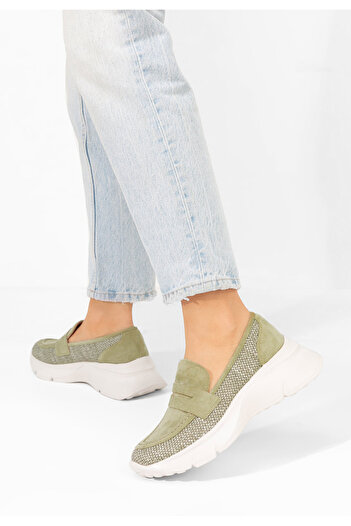 B T Shoes Μοκασίνια με πλατφόρμα Almata πρασινο