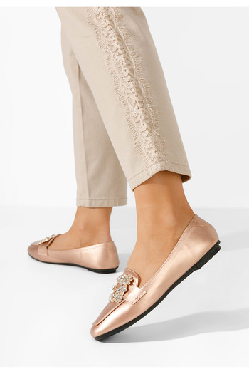 B T Shoes Elegant women's loafers Gialla champagne