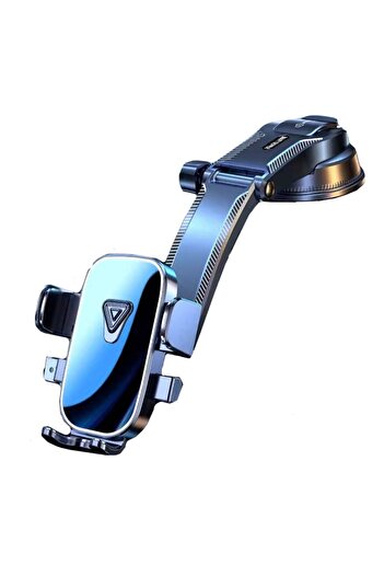 Flippy Car Phone Holder, Flippy, Rotating with Suction Cup, 20 x 14 x 11 cm, Mirror Blue