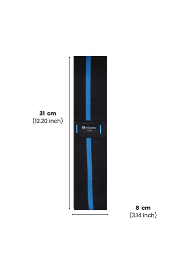 Rebuwo Light Squat Resistance Band 31X8 cm Non-Slip Fitness Exercise Band - Black & Blue