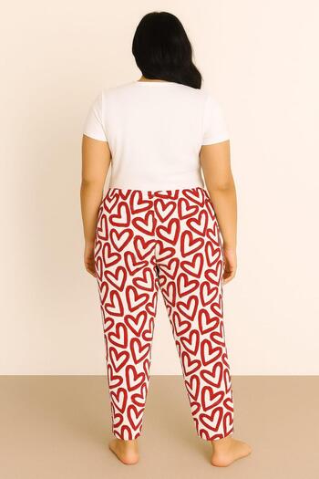 Pemilo Women's Plus Size Patterned Milan Single Bottom Red