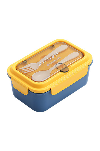 SUMAKA Lunch Box 800ml 2 Compartments Student Sealed Adult With Spoon And Fork Leak Proof Microwavable