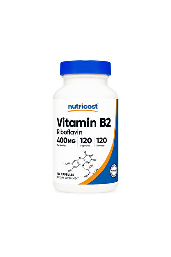 Nutricost Vitamin B2 (Riboflavin) 400mg, 120 Capsules – Gluten Free, Non-GMO