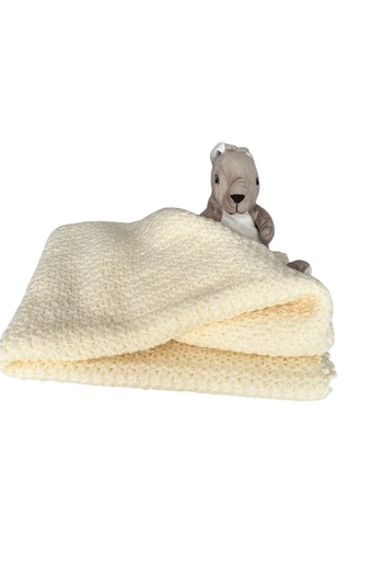 Pafuli Hand Knitted Star Patterned 100X100 cm 100% Acrylic Baby Blanket