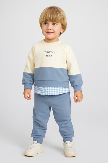 dinamik çocuk Baby Boy Kids 2-Piece Set |   Minimal Man Sweatshirt & Sweatpants 6-24 Months / 2-6 Years