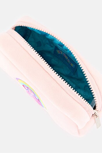 Squishmallows Kids Girl Plush Embroidered Logo Pencil Case, Light Pink