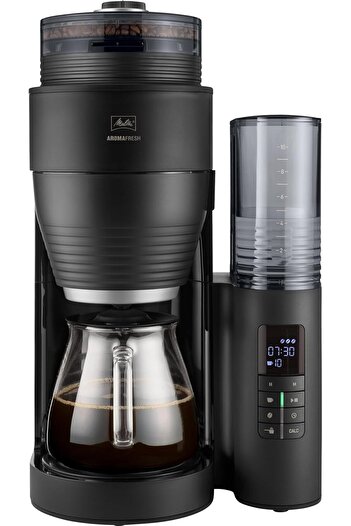 melitta Aromafresh X, New Filter Coffee Machine with Integrated Grinder & Glass Jug, Grind & Brew, 1