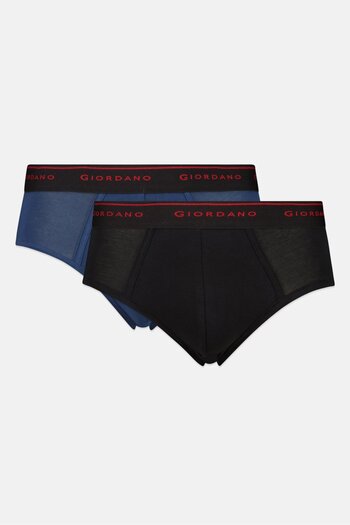 Giordano Men 2 Pieces Brand Logo Brief, Multicolor