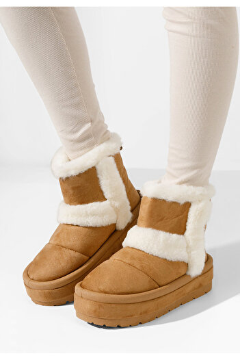B T Shoes Camelové dámské válenky Tarra