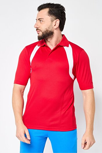 Reebok Men Sportswear Fit Textured Training Polo Shirt, Red