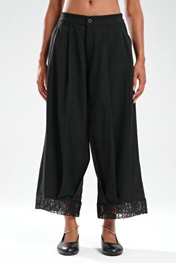 tw3 Women's Pleated Design Trousers with Lace Detail on the Legs