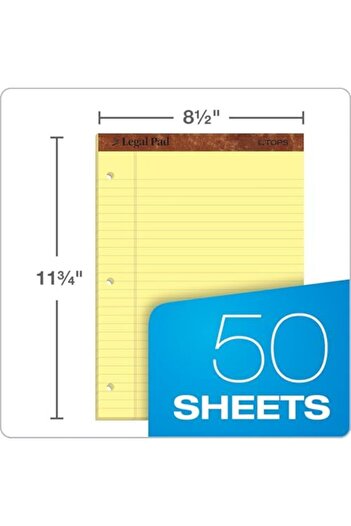 STOREMAX Snshop Legal Pad Legal Pad, 8 – 1/2 X 11 – 3/10,2 Cm, Perforated, with 3-Hole Perforation, Canary Bird,