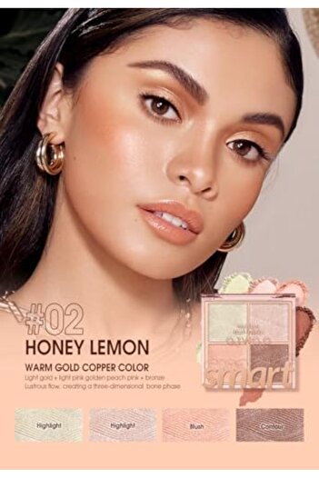 O.TWO.O Cosmetics FASHIONISTADEAL O.TWO.O 3D Glitter Glow Highlight Palette(02, HONEY LEMON)