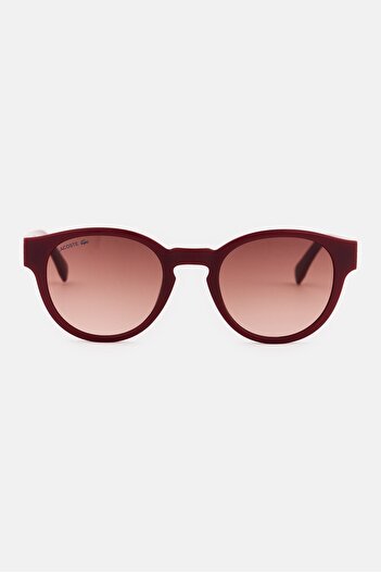 Lacoste Women L6000S Round Sunglasses, Maroon