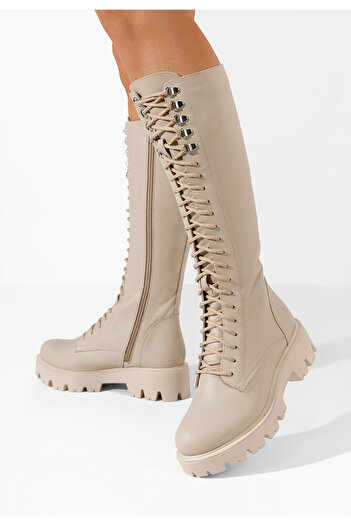 B T Shoes Bocanci inalti de dama Margia V3 bej