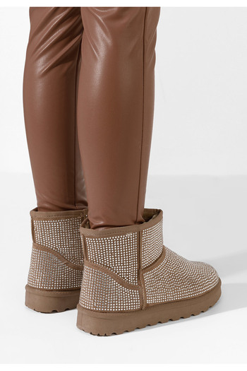 B T Shoes Hnědé dámské válenky Rosaine