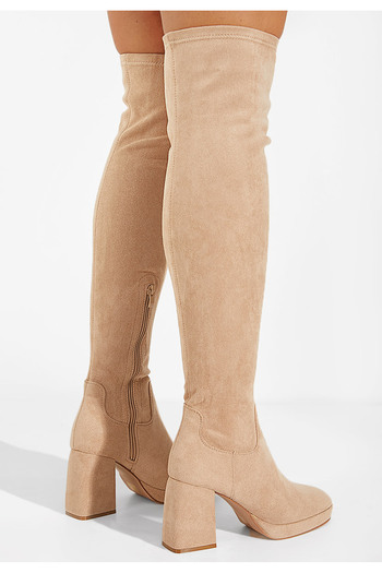 B T Shoes Ψηλές μπότες μπεζ Aria