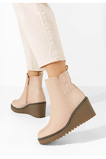 B T Shoes Μποτακια πλατφορμεσ Chetana V2 μπεζ