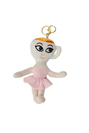 Brainrot Soft Plush Toy Keychain, Flippy, Italian Ballerina Cappuccina, 17 x 14 cm, Pink