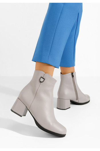 B T Shoes Grey Rinosa heeled ankle boots