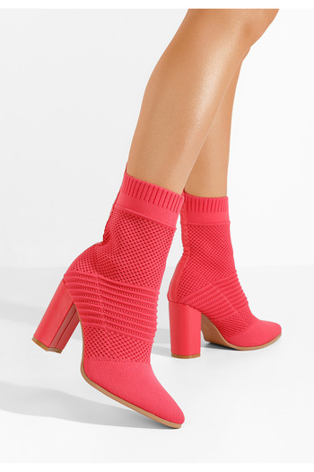 B T Shoes Μποτάκια με χοντρό τακούνι Doriane φουξια