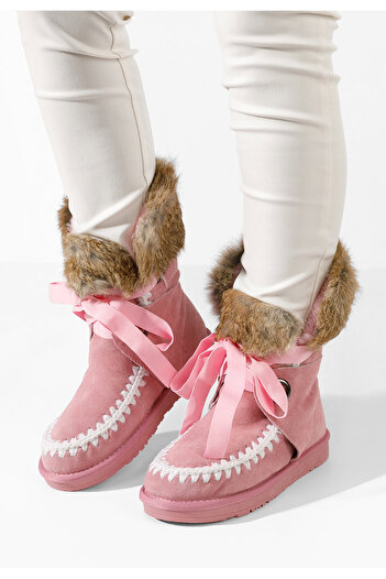 B T Shoes Χειμερινά μπότες γυναικείε Livanta ροζ