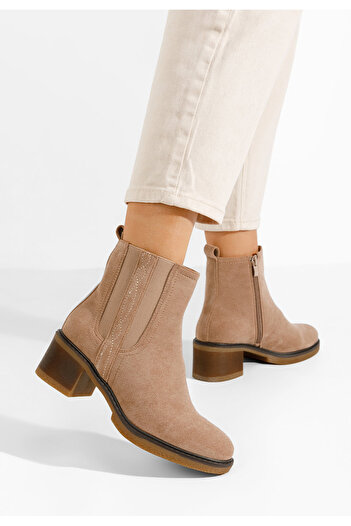 B T Shoes Γυναικεία Μποτάκια Zhiva μπεζ