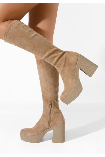 B T Shoes Μπότες με χοντρό τακούνι Minella Χακι