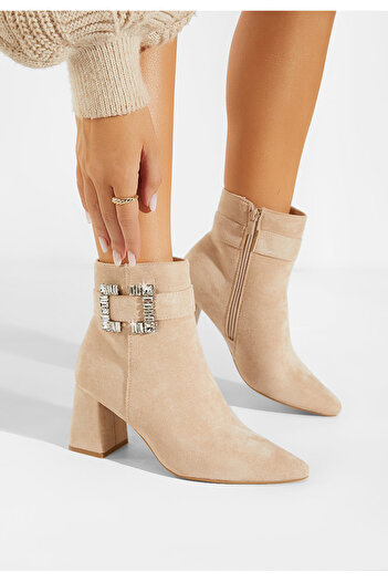 B T Shoes Γυναικεία Μποτίνια μπεζ Lievine