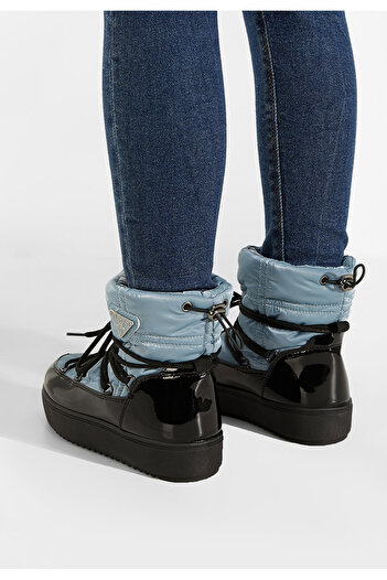 B T Shoes Γυναικείες Μπότες Χιονιού Andaraia μπλε