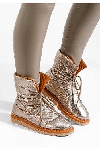 B T Shoes Γυναικείες Μπότες Χιονιού Helasa Champagne