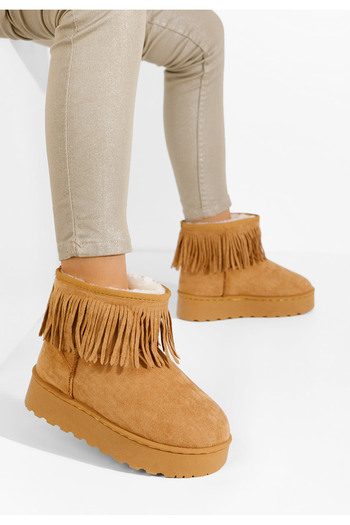 B T Shoes Μπότες με πλατφόρμα Yasmine ταμπά