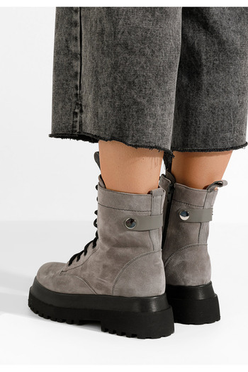 B T Shoes Šedé kotníkové boty Hiana V2