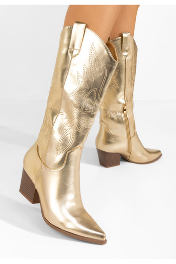 B T Shoes Καουμπόικες Μπότες Josephina χρυσα