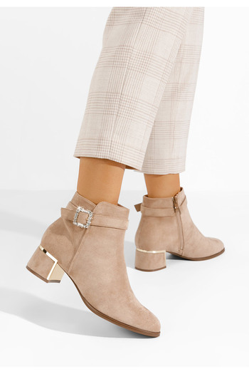 B T Shoes Μποτάκια με χοντρό τακούνι Freina Χακι