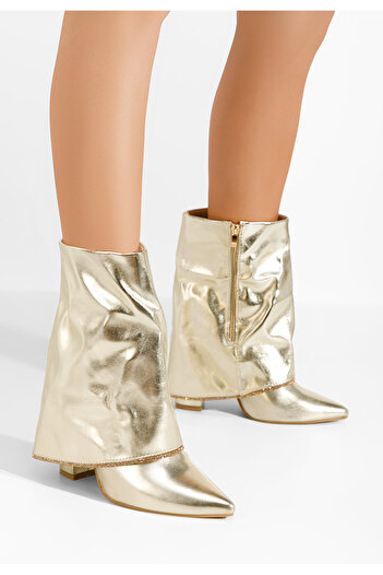 B T Shoes Μπότες με Τακούνι Aveis χρυσο