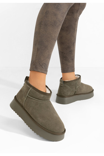 B T Shoes Μπότες τύπου ug με πλατφόρμα Willa χακι