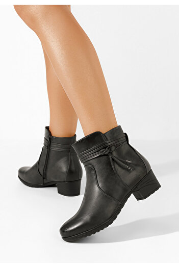 B T Shoes Caserta grey low heel ankle boots