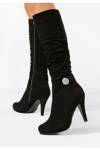 B T Shoes Γυναικείες Μπότες Μαύρα Denia