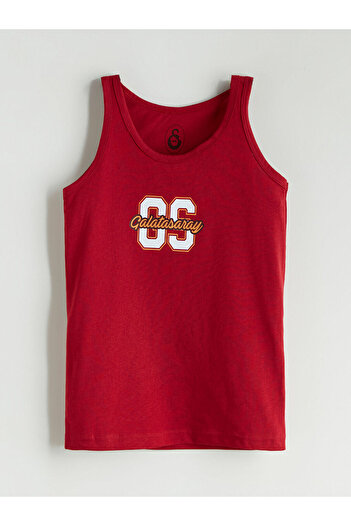 LC Waikiki Red Crew Neck Printed Boys Singlet 2-Piece