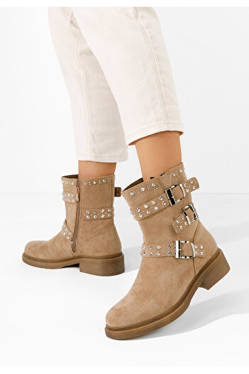 B T Shoes Γυναικεία μποτάκια Marellen χακι