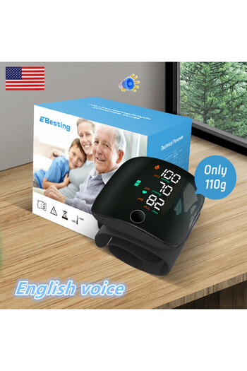 Choice1 English Voice AJC Touch Screen LED Rechargeable Wrist Blood Pressure Monitor Russian / Arabic / Span
