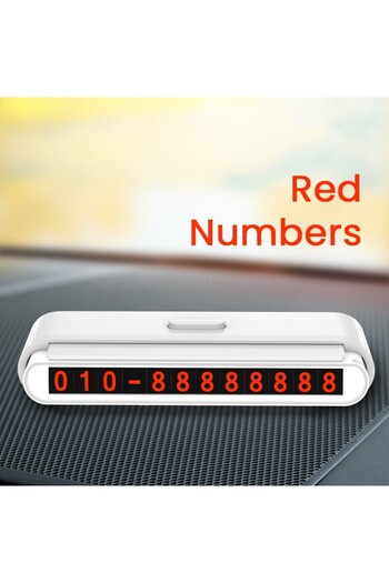 Flippy Phone Number Holder, Flippy, Sliding Strip, 120 x 48 x 24 mm, Red Digits, Light Grey