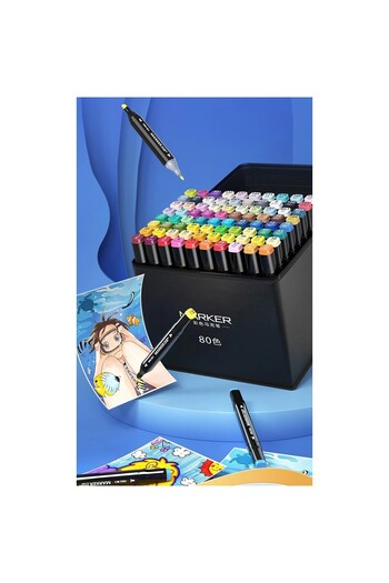 Flippy Set 40 Markers Flippy, Oil-Based, Double-Ended, Thin 1mm and Thick 6mm, Storage Bag, 15cm, Multicolo