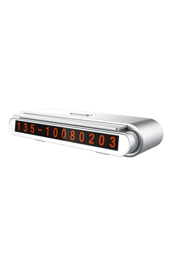 Flippy Phone Number Holder, Flippy, Sliding Strip, 120 x 48 x 24 mm, Red Digits, Light Grey