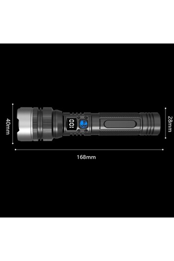 Flippy LED Flashlight White Light, Flippy, Zoom Telescopic, Power Bank, Aluminum + ABS, 1800 mAh, 17 x 4 x
