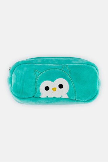 Squishmallows Kids Girl Plush Embroidered Logo Pencil Case, Turquoise
