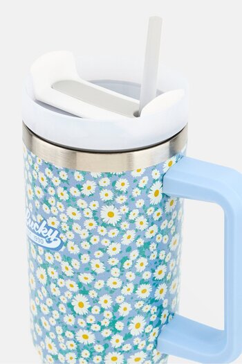 LUCKY BRAND Floral Stainless Steel Vacuum Insulated Tumbler With Straw 946 ml, Multicolor