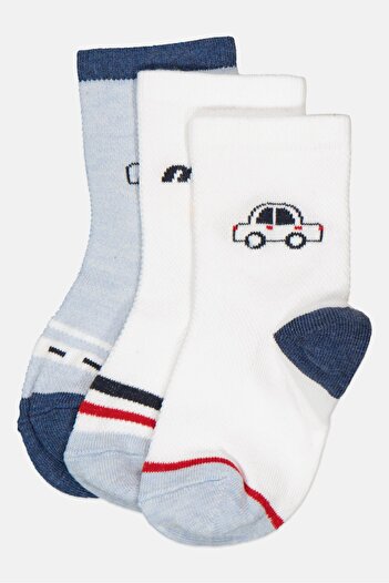 Joe Boxer Kids Boy 3 Pairs Printed Crew Socks, Multicolor