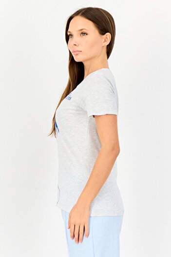 Zivame Women Graohic Print Cap Sleeves Pajama Top, Grey